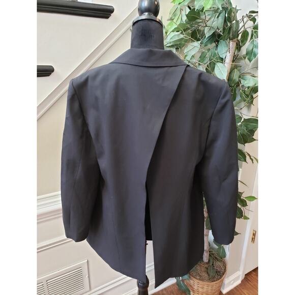 Eloquii Blazer Coat Womens Size 16 Black Notch Lapel Slit Back Double Breasted - Picture 4 of 15